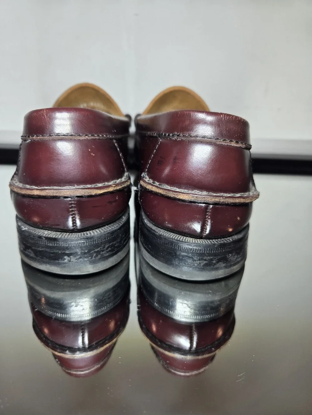Florsheim Berkley Penny Loafers Men's 9 Mock Toe Burgundy Slip On Classic Preppy